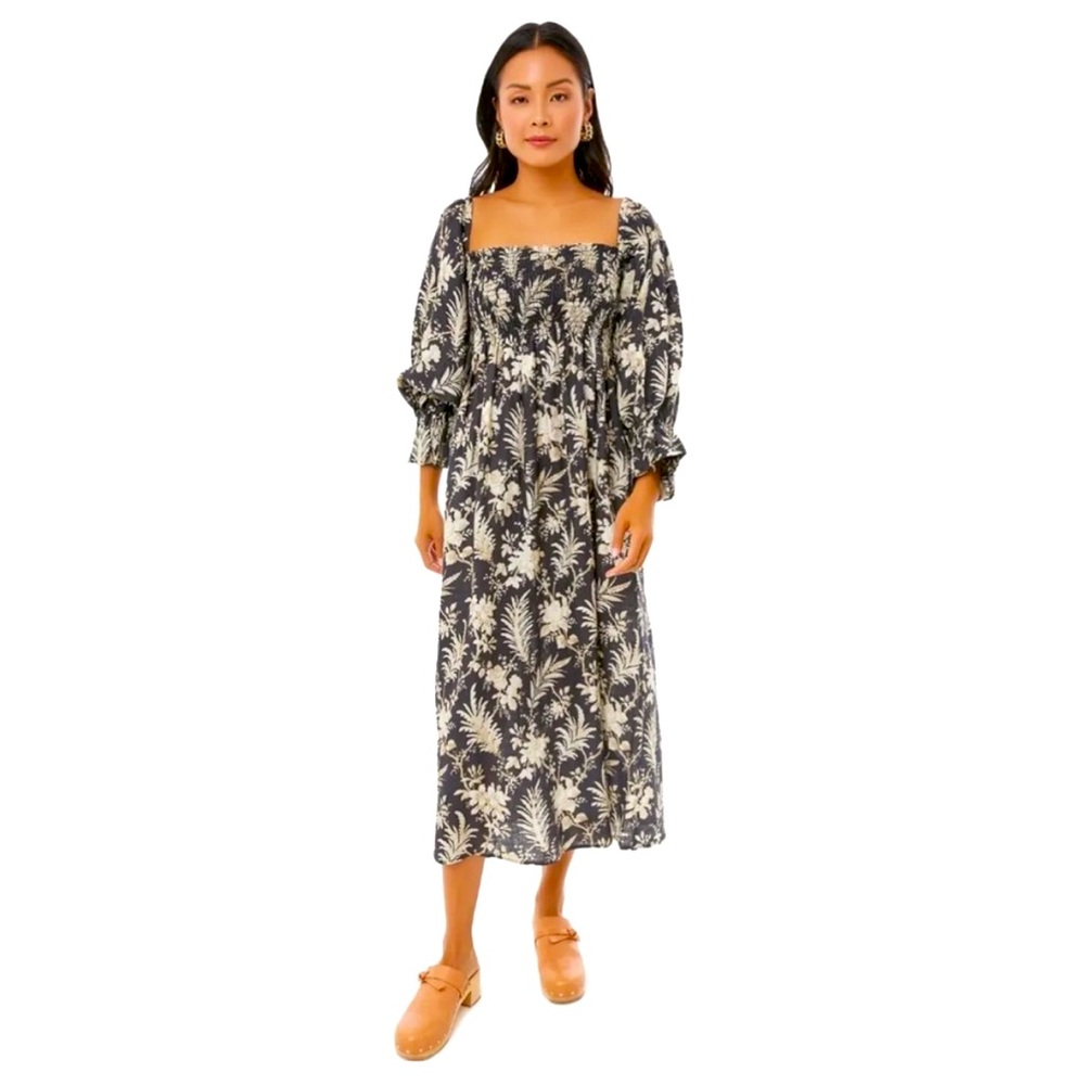 Like New Tuckernuck 100% Linen Ojai Vines Hemmings Dress Size Small